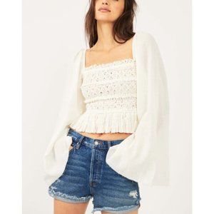 Free People Afton Top White Size Extra Small XS